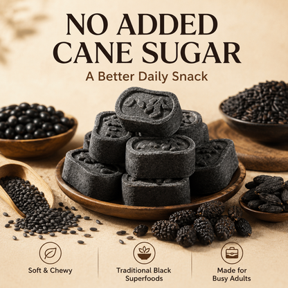 Five Black Eight Treasure Cake – Soft & Chewy Traditional Black Superfood Snack for Hair Wellness, Daily Vitality & Nourishing Energy-ZP