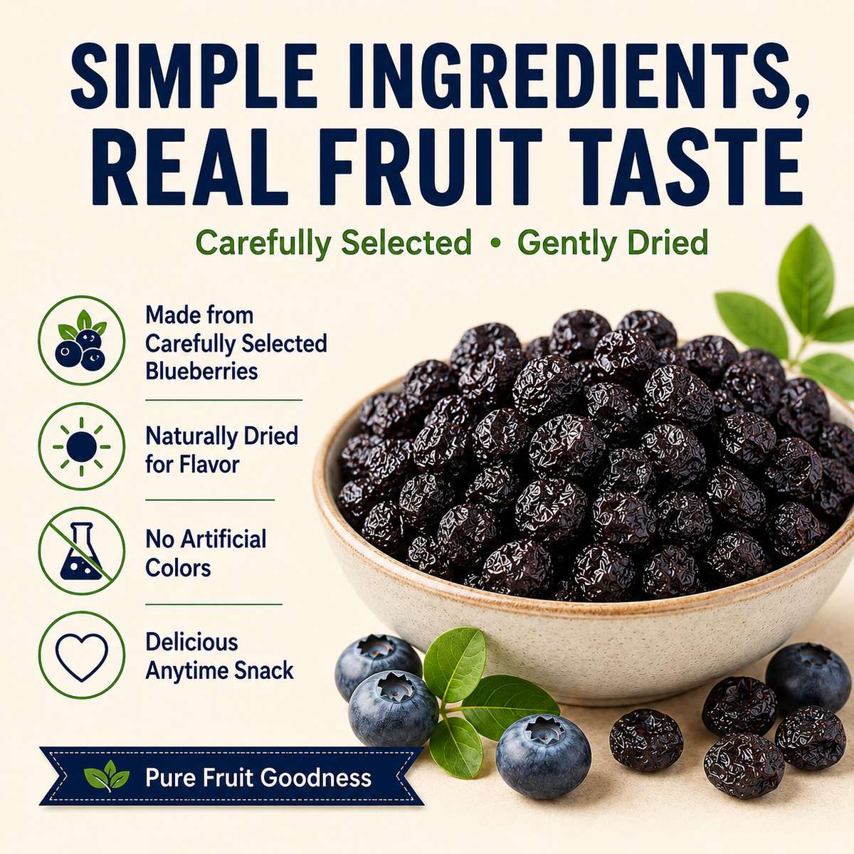 PremiumDried Blueberries-Naturally SweetChewyFruitSnackforEyeWellness& HealthyCirculation-ZP
